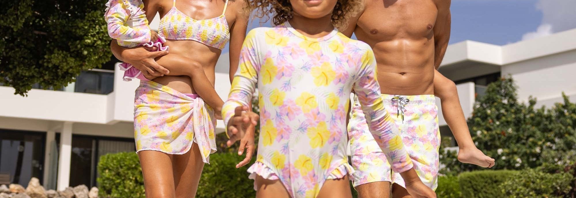 Matching family swimsuits